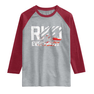 RKO Everybody Raglan Shirt Grunge Blood Stained Scratch Mark TS11 Heather Gray Heather Red Print Your Wear