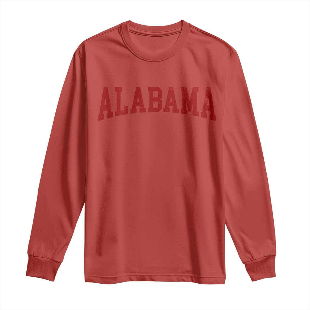 Alabama Fan Long Sleeve Shirt Red Bold Sport State Letters Game Day TS11 Red Print Your Wear