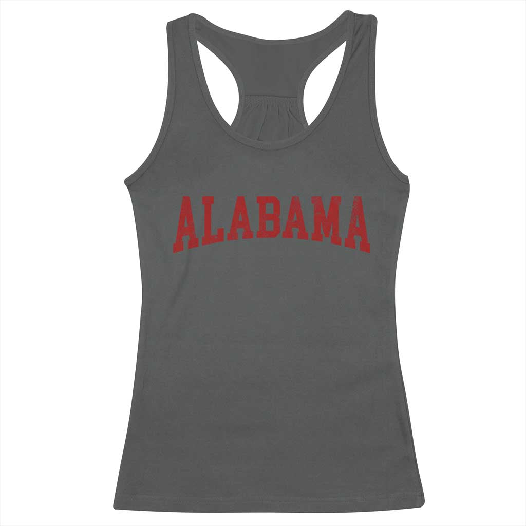 Alabama Fan Racerback Tank Top Red Bold Sport State Letters Game Day TS11 Dark Heather Print Your Wear