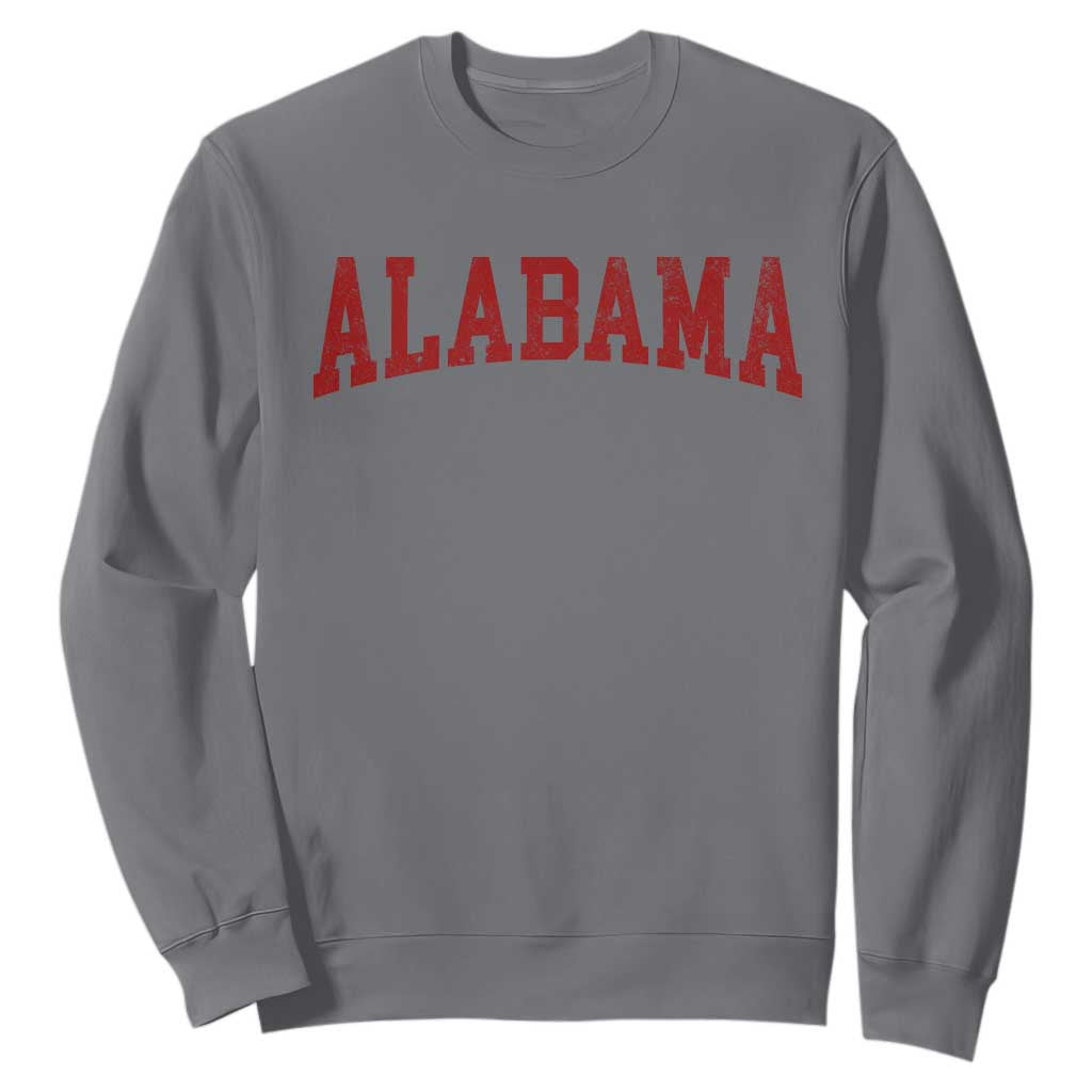 Alabama Fan Sweatshirt Red Bold Sport State Letters Game Day TS11 Charcoal Print Your Wear