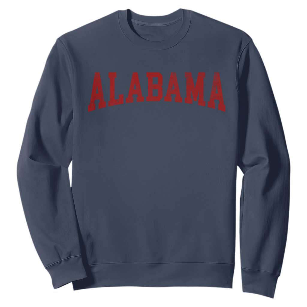 Alabama Fan Sweatshirt Red Bold Sport State Letters Game Day TS11 Navy Print Your Wear