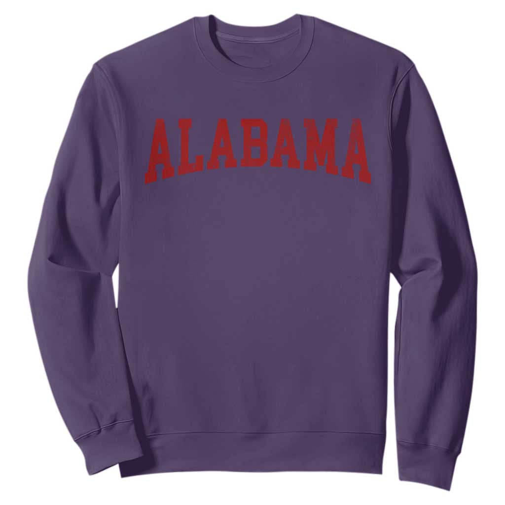 Alabama Fan Sweatshirt Red Bold Sport State Letters Game Day TS11 Purple Print Your Wear