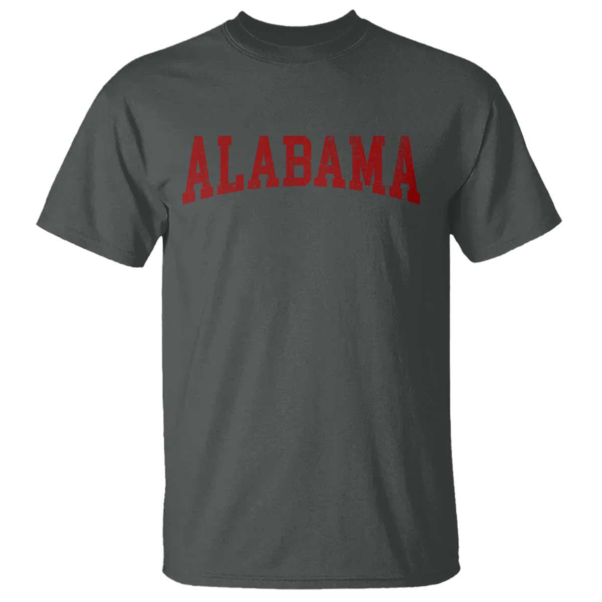 Alabama Fan T Shirt Red Bold Sport State Letters Game Day TS11 Dark Heather Print Your Wear