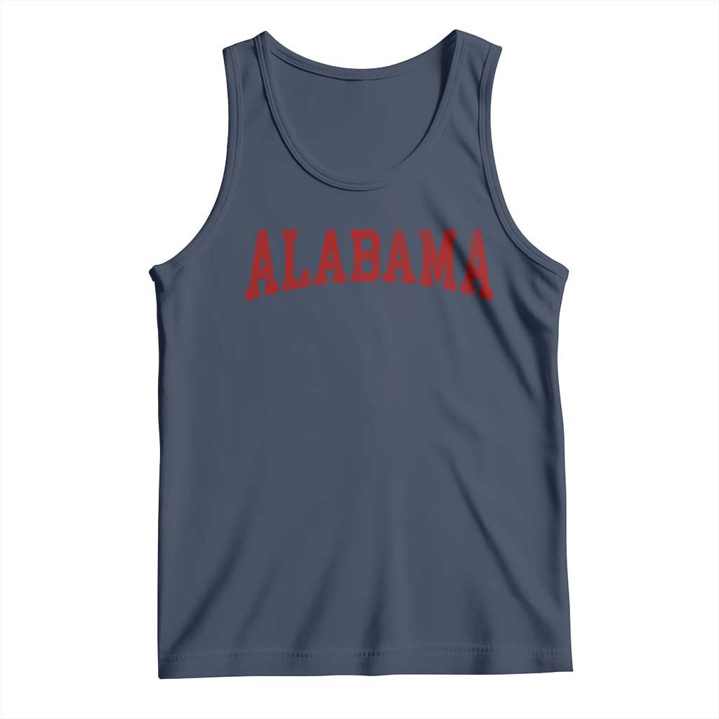 Alabama Fan Tank Top Red Bold Sport State Letters Game Day TS11 Navy Print Your Wear
