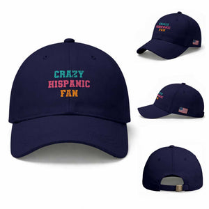 Crazy Hispanic Fan Baseball Cap Funny Latino Basketball Quote TS11 Baseball Cap Universal Fit Dark Blue Print Your Wear