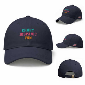 Crazy Hispanic Fan Baseball Cap Funny Latino Basketball Quote TS11 Baseball Cap Universal Fit Navy Print Your Wear