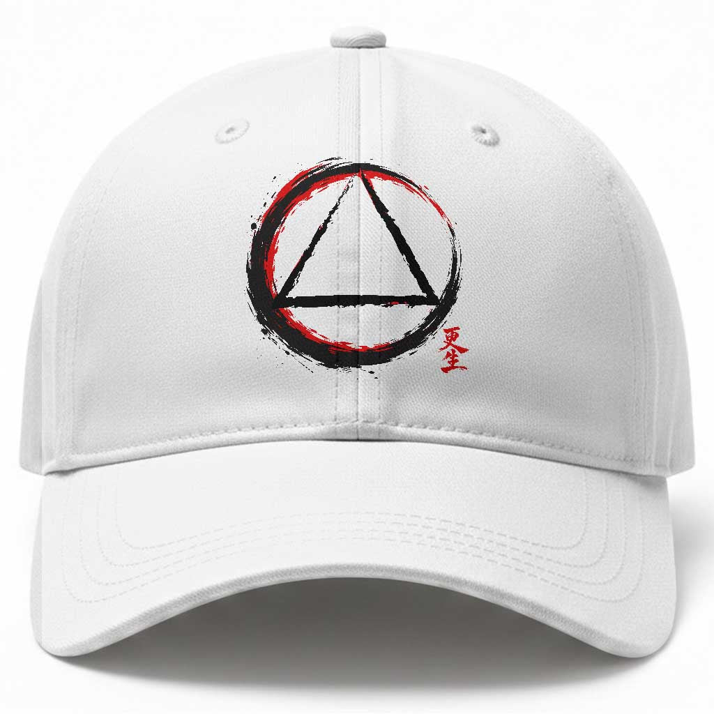 AA Sober Logo Symbol Serenity Recovery Baseball Cap Japanese Brushstroke Circle TS11 Print Your Wear