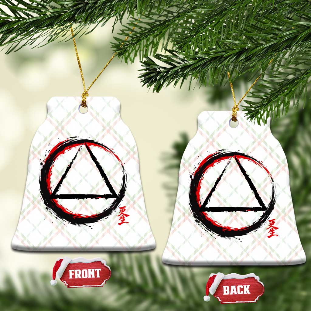 AA Sober Logo Symbol Serenity Recovery Ceramic Ornament Japanese Brushstroke Circle TS11 Print Your Wear