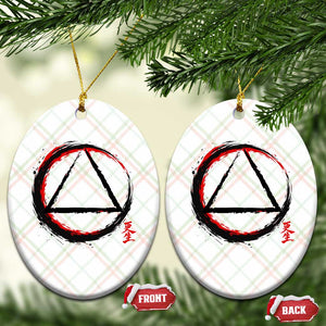 AA Sober Logo Symbol Serenity Recovery Ceramic Ornament Japanese Brushstroke Circle TS11 Print Your Wear