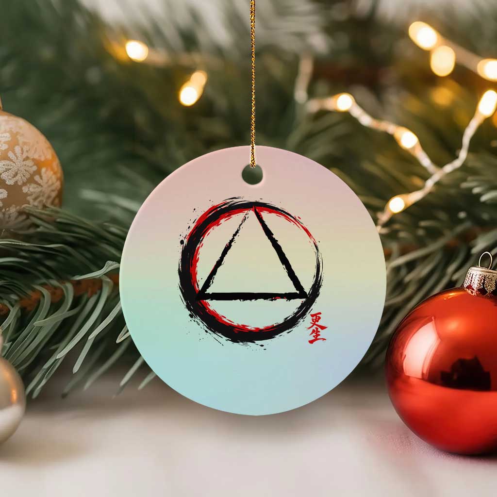 AA Sober Logo Symbol Serenity Recovery Ceramic Ornament Japanese Brushstroke Circle TS11 1pc Pastel Print Your Wear