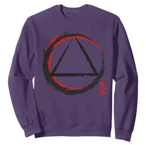 AA Sober Logo Symbol Serenity Recovery Sweatshirt Japanese Brushstroke Circle TS11 Purple Print Your Wear