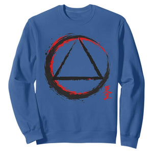 AA Sober Logo Symbol Serenity Recovery Sweatshirt Japanese Brushstroke Circle TS11 Royal Blue Print Your Wear
