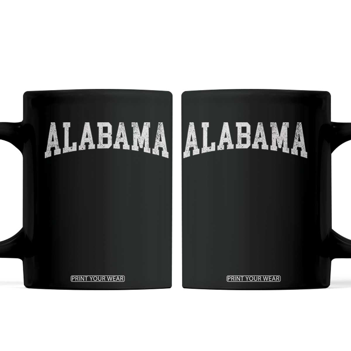 Alabama Fan Coffee Mug Vintage Bold Sport State Letters AL Game Day TS11 Black Print Your Wear