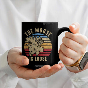 Funny The Moose Is Loose Coffee Mug Moose Lover Retro Vintage TS11 Print Your Wear