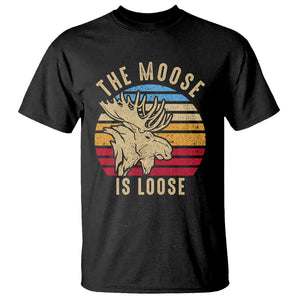 Funny Moose Lover T Shirt The Moose Is Loose Retro Vintage TS11 Black Print Your Wear