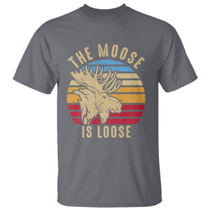 Funny Moose Lover T Shirt The Moose Is Loose Retro Vintage TS11 Charcoal Print Your Wear