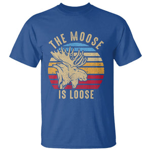 Funny Moose Lover T Shirt The Moose Is Loose Retro Vintage TS11 Royal Blue Print Your Wear