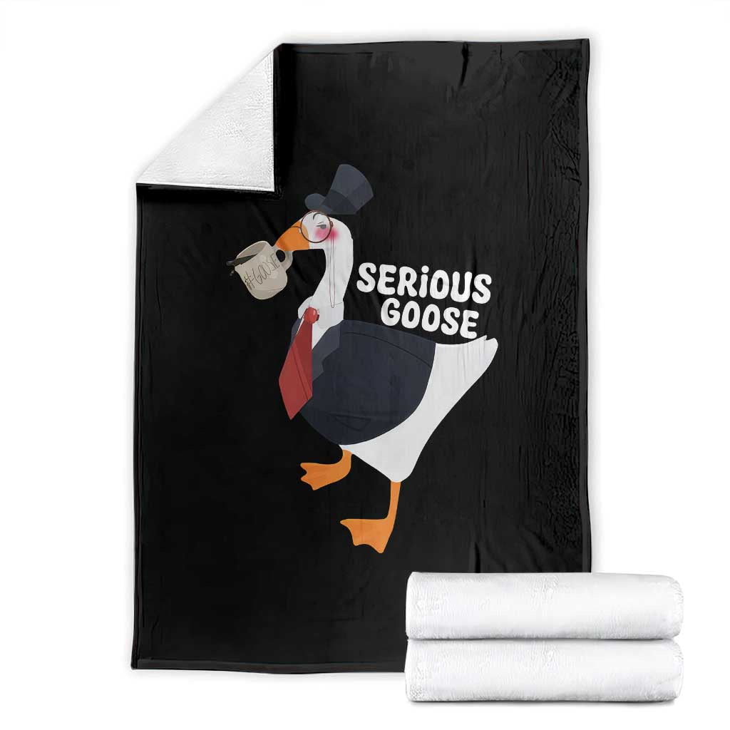 Serious Goose Throw Blanket Funny Office Tuxedo Animal Meme