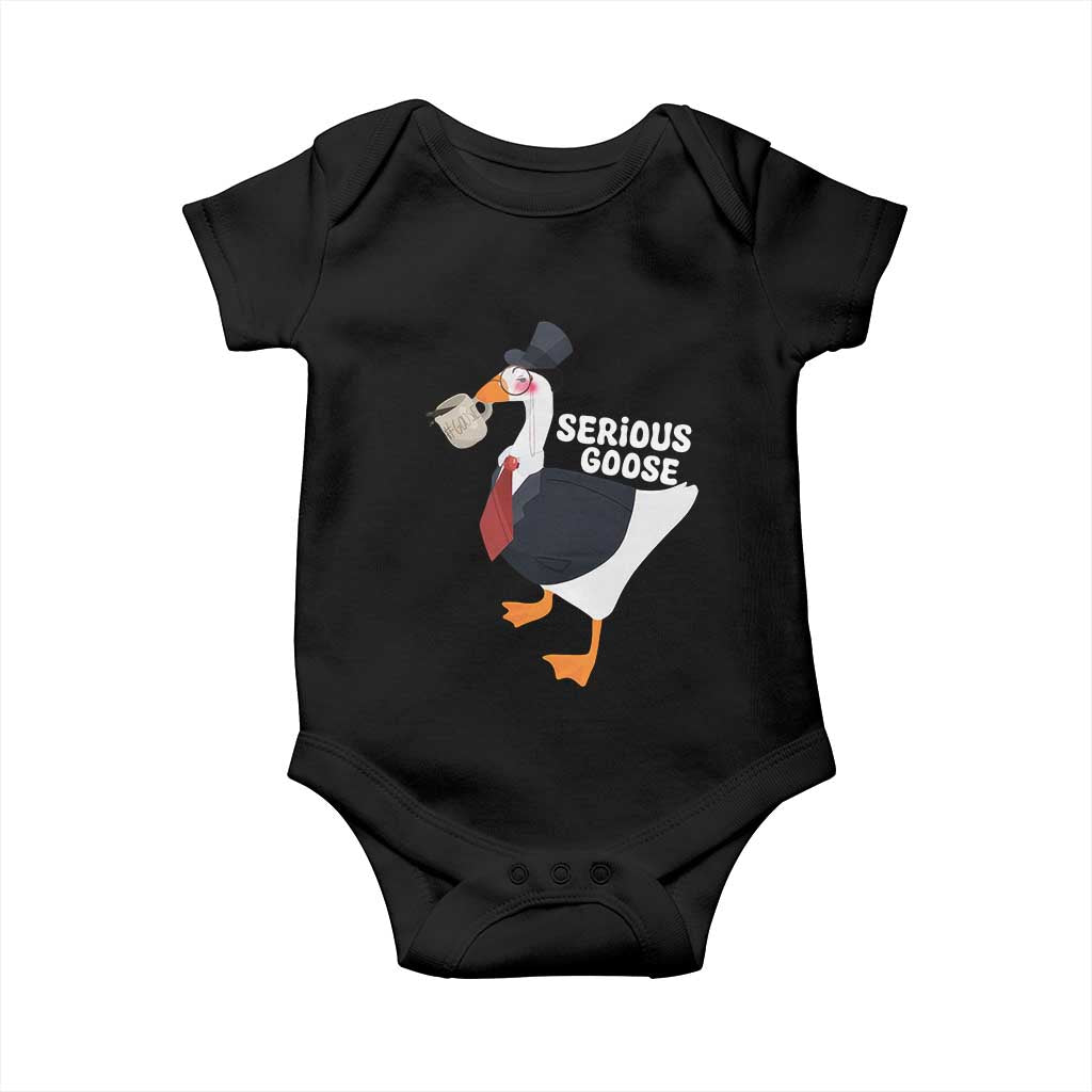 Serious Goose Baby Onesie Funny Office Tuxedo Animal Meme
