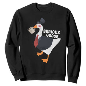 Serious Goose Sweatshirt Funny Office Tuxedo Animal Meme