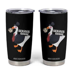 Serious Goose Tumbler Cup Funny Office Tuxedo Animal Meme