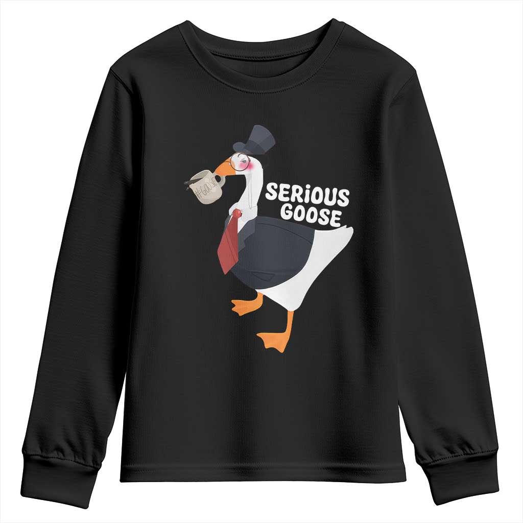Serious Goose Youth Sweatshirt Funny Office Tuxedo Animal Meme