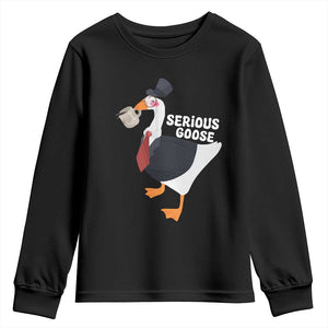 Serious Goose Youth Sweatshirt Funny Office Tuxedo Animal Meme