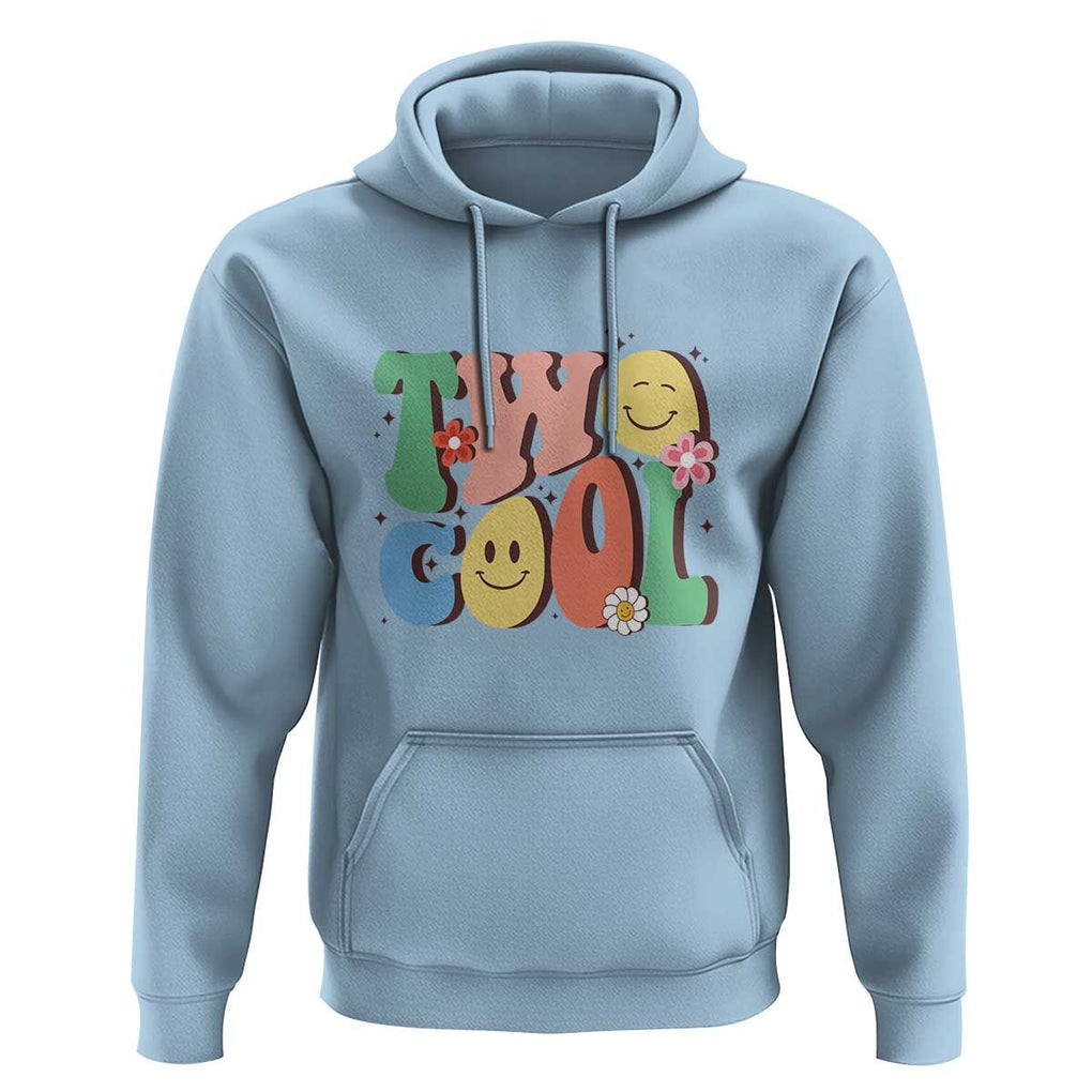 Second Birthday Hoodie Two Cool Gift 2 Years Old Retro Groovy TS11 Light Blue Print Your Wear
