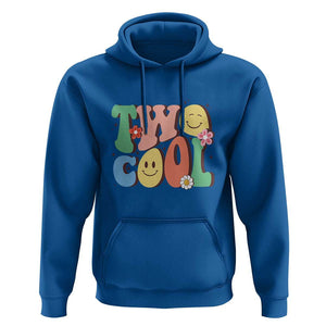 Second Birthday Hoodie Two Cool Gift 2 Years Old Retro Groovy TS11 Royal Blue Print Your Wear
