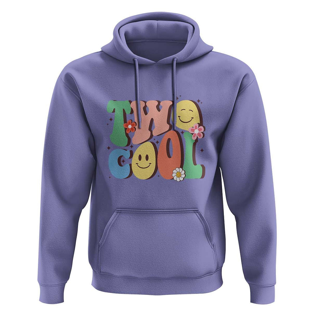 Second Birthday Hoodie Two Cool Gift 2 Years Old Retro Groovy TS11 Violet Print Your Wear