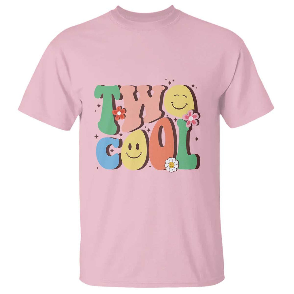Second Birthday T Shirt Two Cool Gift 2 Years Old Retro Groovy TS11 Light Pink Print Your Wear