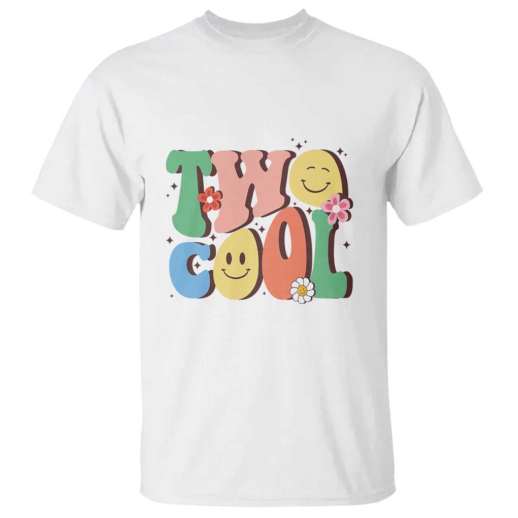 Second Birthday T Shirt Two Cool Gift 2 Years Old Retro Groovy TS11 White Print Your Wear