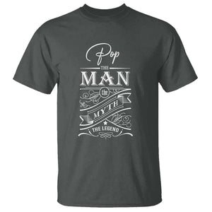 Pops The Man The Myth The Legend T Shirt Vintage Father's Day TS11 Dark Heather Print Your Wear