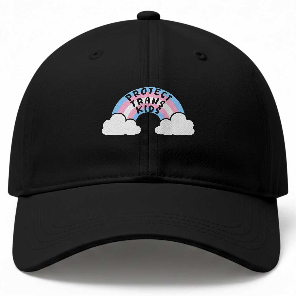 Funny Protect Trans Kids Baseball Cap LGBT Pride Rainbow TS11 Print Your Wear
