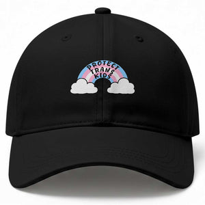 Funny Protect Trans Kids Baseball Cap LGBT Pride Rainbow TS11 Print Your Wear
