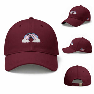 Funny Protect Trans Kids Baseball Cap LGBT Pride Rainbow TS11 Baseball Cap Universal Fit Maroon Print Your Wear