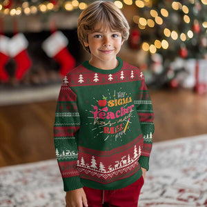 Funny Rizz Teacher Knit Sweatshirt This Sigma Teacher Has Mad Rizz No Cap TS11 Christmas Print Your Wear