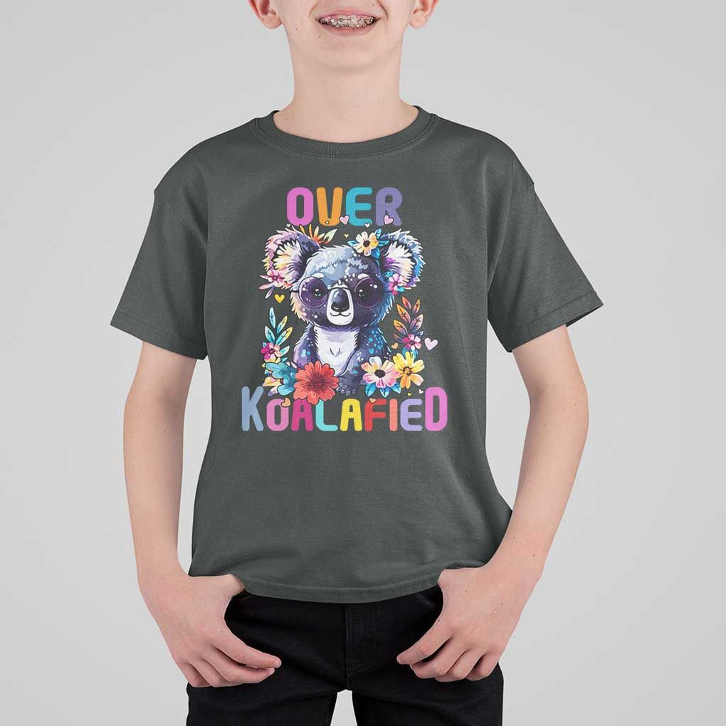 Funny Koala T Shirt For Kid Over Koalafied Cute Colorful Bear TS11 Dark Heather Print Your Wear