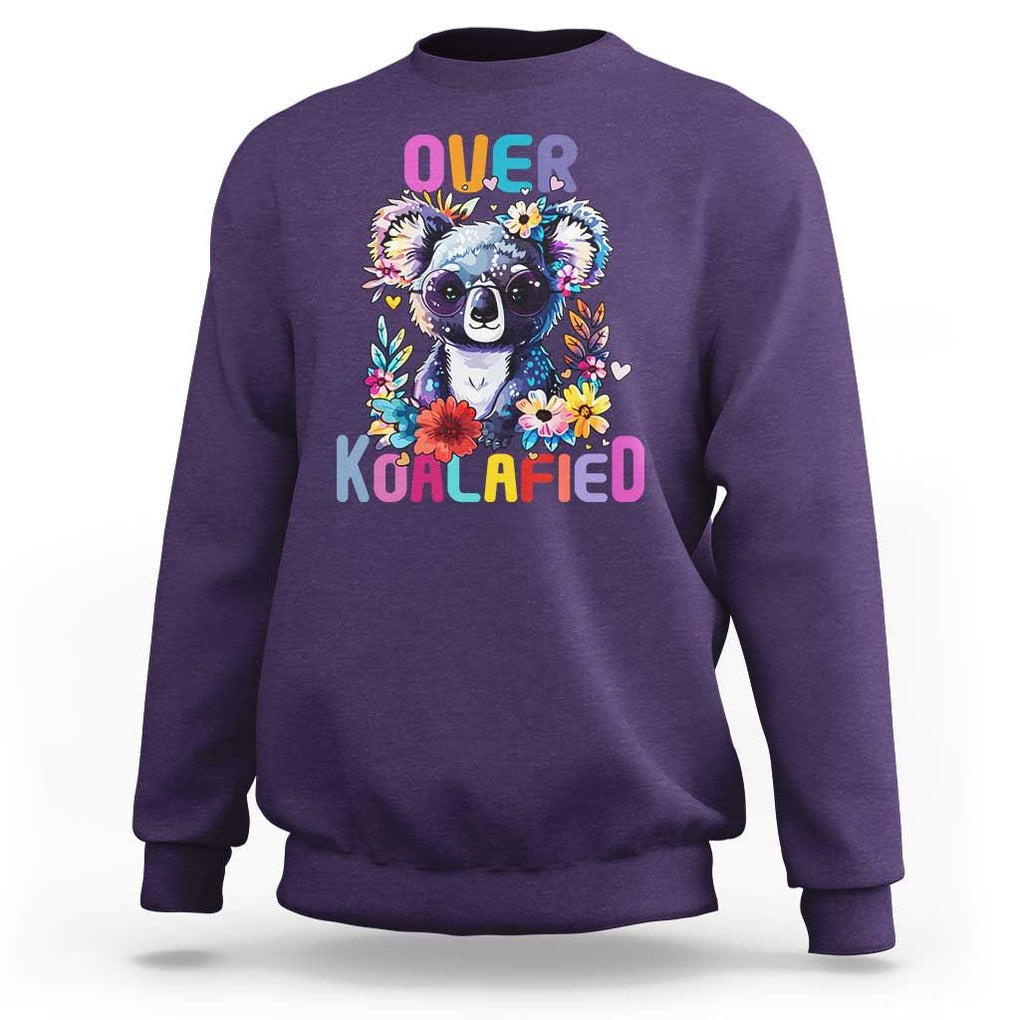 Funny Koala Sweatshirt Over Koalafied Cute Colorful Bear TS11 Purple Print Your Wear