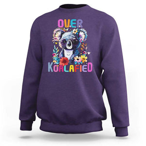 Funny Koala Sweatshirt Over Koalafied Cute Colorful Bear TS11 Purple Print Your Wear