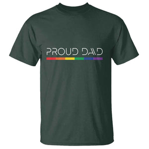 LGBTQ Gay Pride T Shirt Proud Dad Father's Day LGBT Flag TS11 Dark Forest Green Print Your Wear