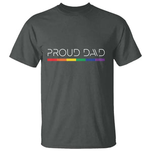 LGBTQ Gay Pride T Shirt Proud Dad Father's Day LGBT Flag TS11 Dark Heather Print Your Wear