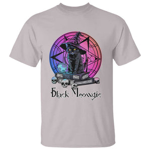 Cat Lover T Shirt Black Meowgic Pentagram Witchcraft Magic TS11 Ice Gray Print Your Wear