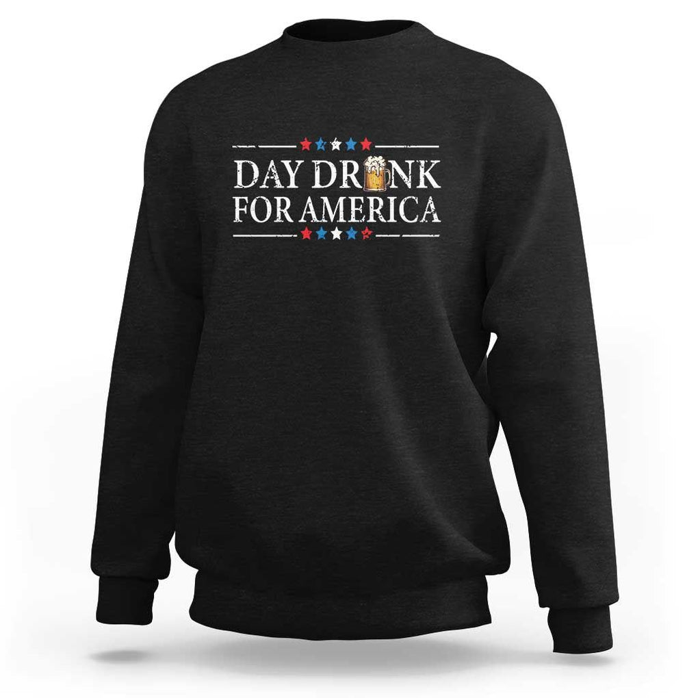 Funny 4th Of July Drinking Sweatshirt Day Drunk For American TS11 Black Print Your Wear