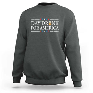 Funny 4th Of July Drinking Sweatshirt Day Drunk For American TS11 Dark Heather Print Your Wear