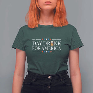 Funny 4th Of July Drinking T Shirt For Women Day Drunk For American TS11 Dark Forest Green Print Your Wear