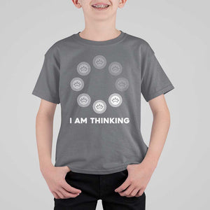 Checkers Lover T Shirt For Kid I Am Thinking Board Game Draughts Player TS11 Charcoal Print Your Wear