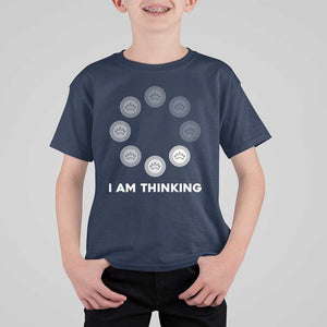 Checkers Lover T Shirt For Kid I Am Thinking Board Game Draughts Player TS11 Navy Print Your Wear