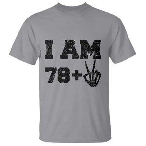 Funny 80th Birthday T Shirt I Am 79 Plus 80 Years Old Skull TS11 Sport Gray Print Your Wear