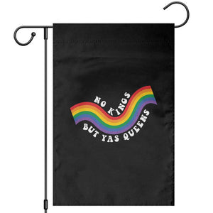 No Kings But Yas Queens LGBTQ Pride Retro Rainbow Garden Flag TS11 Black Print Your Wear